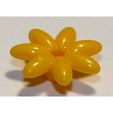 bright light orange friends accessories flower with 7 thin petals and pin