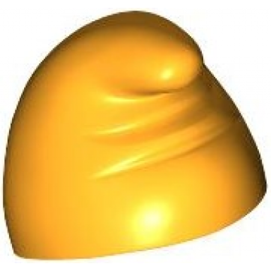 bright light orange minifigure headgear slouch hat dwarf gnome with tip facing forwards creases at front