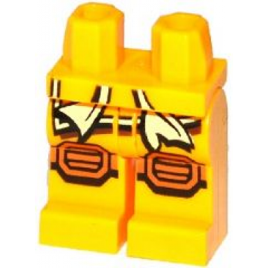 bright light orange hips and legs with bright light yellow sash and medium nougat knee pads pattern
