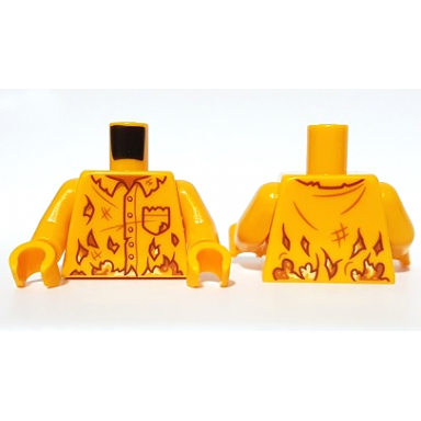 bright light orange torso torn and ripped shirt collar and pocket pattern bright light orange arms bright light orange hands