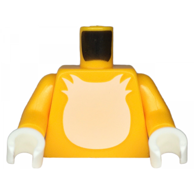 bright light orange torso fox chest with white hair pattern bright light orange arms white hands