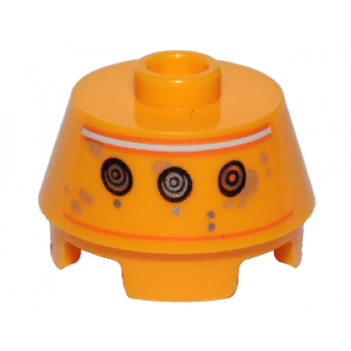 bright light orange cone 2 x 2 truncated with sw r5-a2 astromech droid pattern