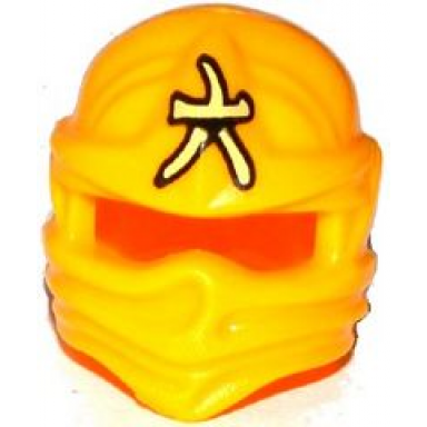 bright light orange minifigure headgear ninjago wrap with bright light yellow ninjago logogram amber pattern