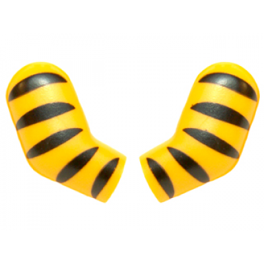 bright light orange arm matching left and right pair with 5 black stripes tiger pattern