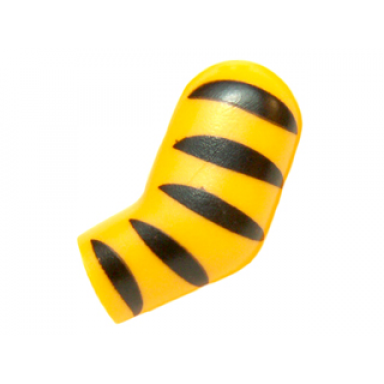 bright light orange arm left with 5 black stripes tiger pattern