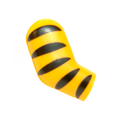 bright light orange arm right with 5 black stripes tiger pattern