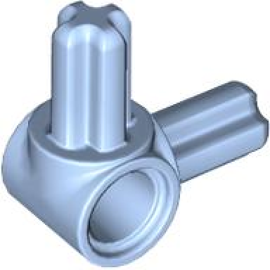 bright light blue technic axle and pin connector hub with 2 perpendicular axles