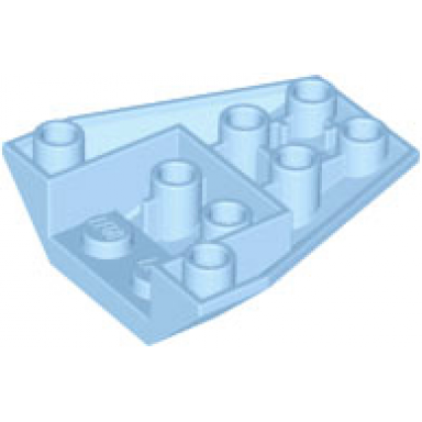 bright light blue wedge 4 x 4 triple inverted with connections between 4 studs