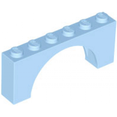 bright light blue arch 1 x 6 x 2 - medium thick top without reinforced underside