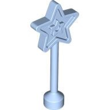 bright light blue duplo utensil magic wand 5 point star