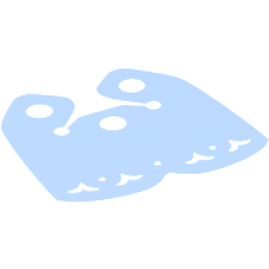 bright light blue mini doll cape cloth friends 2 bottom curves short with 3 small top holes and heart shaped holes