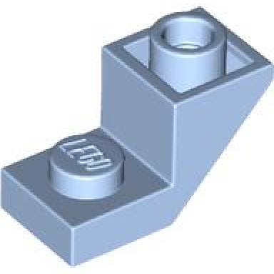 bright light blue slope inverted 45 2 x 1 with 2 3 cutout