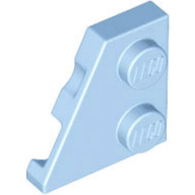 bright light blue wedge plate 2 x 2 left