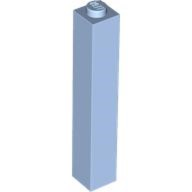 bright light blue brick 1 x 1 x 5 - solid stud