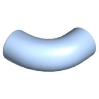 bright light blue brick round 1 x 1 d 90 degrees elbow macaroni - no stud - type 2 - axle hole