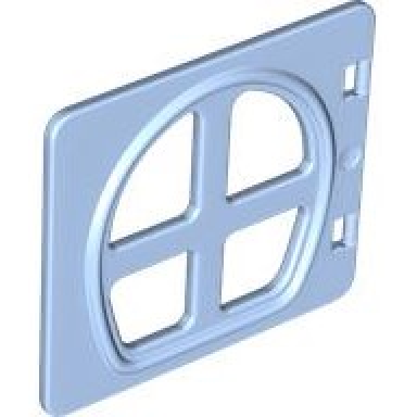 bright light blue duplo door window pane 1 x 4 x 3 with four panes rounded