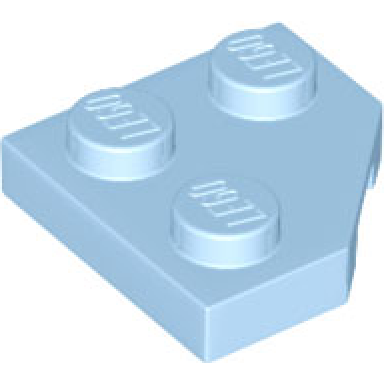 bright light blue wedge plate 2 x 2 cut corner
