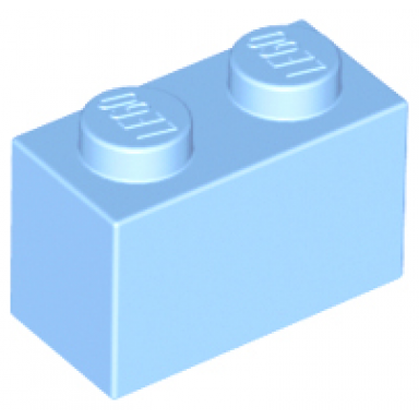 bright light blue brick 1 x 2