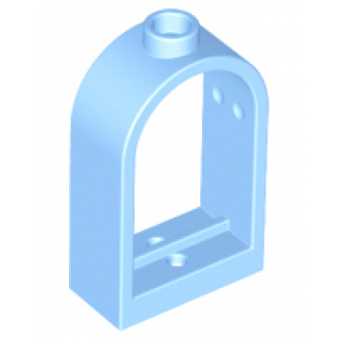 bright light blue window 1 x 2 x 2 2 3 with rounded top