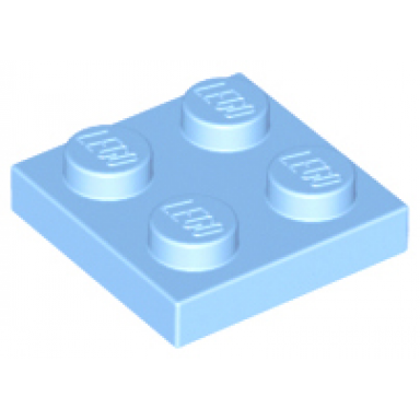 bright light blue plate 2 x 2