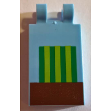bright light blue tile modified 2 x 3 with 2 clips with minecraft melon pattern
