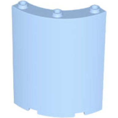 bright light blue cylinder quarter 4 x 4 x 6