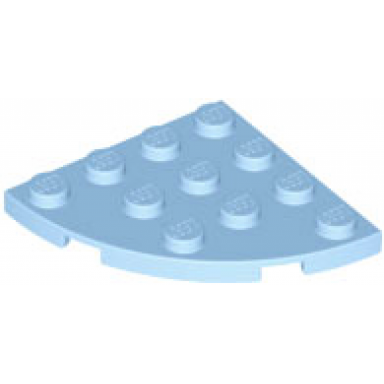 bright light blue plate round corner 4 x 4