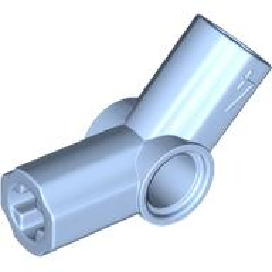 bright light blue technic axle and pin connector angled 4 - 135 degrees