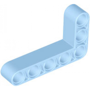 bright light blue technic liftarm modified bent thick l-shape 3 x 5