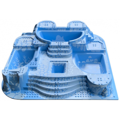bright light blue baseplate raised belville castle with arctic pattern