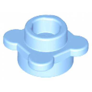 bright light blue plate round 1 x 1 with flower edge 4 knobs petals