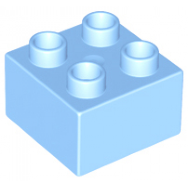 bright light blue duplo brick 2 x 2