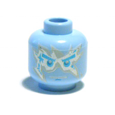 bright light blue minifigure head male with ice energy pattern nrg zane