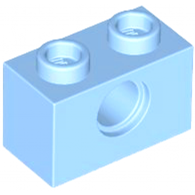 bright light blue technic brick 1 x 2 with hole