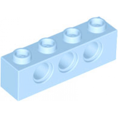 bright light blue technic brick 1 x 4 with holes