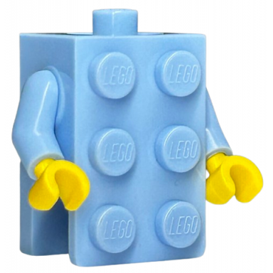 torso 2 x 3 brick costume bright light blue arms yellow hands bam