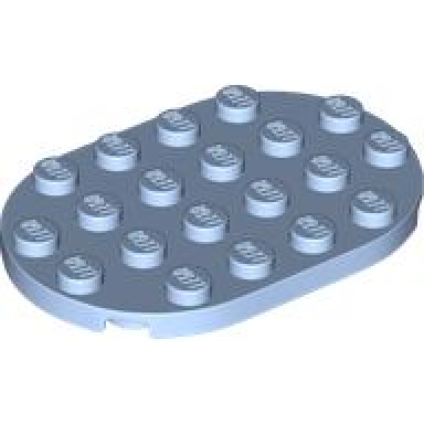 bright light blue plate round 4 x 6 oval