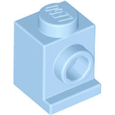 bright light blue brick modified 1 x 1 with headlight