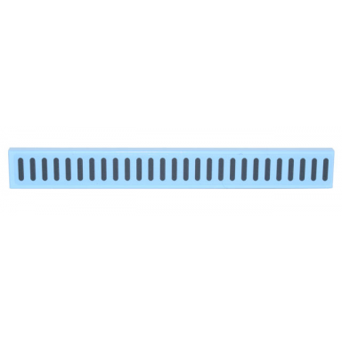 bright light blue tile 1 x 8 with black grille pattern sticker - set 77942