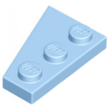 bright light blue wedge plate 3 x 2 right