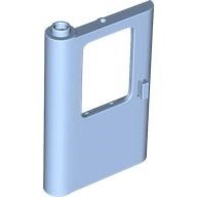 bright light blue door 1 x 4 x 5 train left thick support at bottom