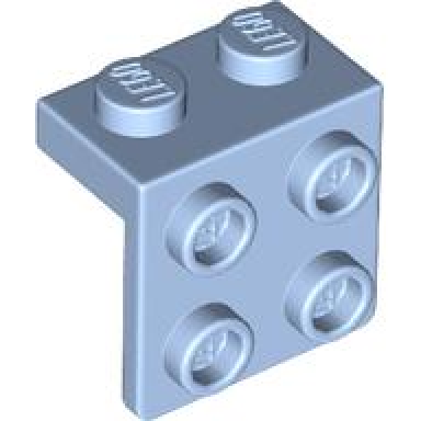bright light blue bracket 1 x 2 - 2 x 2