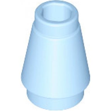 bright light blue cone 1 x 1 with top groove