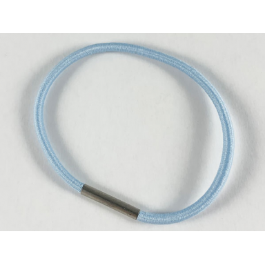 bright light blue clikits hair accessory elastic tie 6 x 6 with 13mm metal band