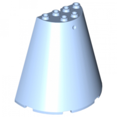 bright light blue cone half 8 x 4 x 6