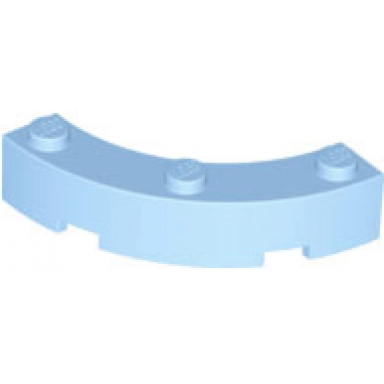 bright light blue brick round corner 4 x 4 macaroni with 3 studs