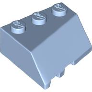 bright light blue wedge 3 x 3 sloped right