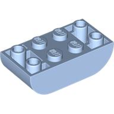 bright light blue slope curved 4 x 2 inverted double