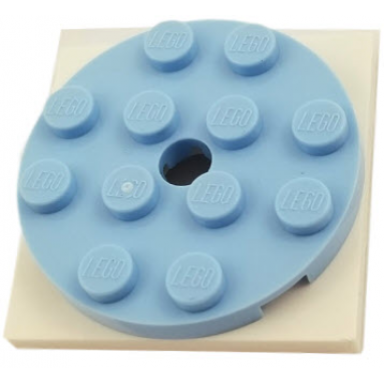 bright light blue turntable 4 x 4 x 2 3 with white square base free-spinning 60474 61485