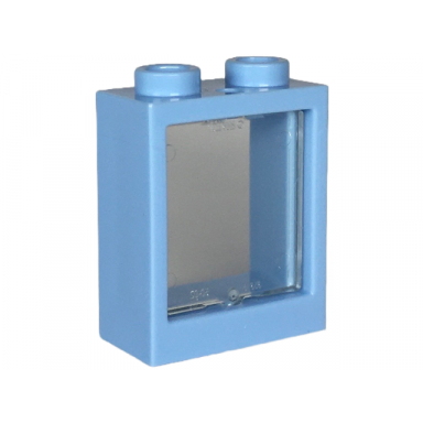 bright light blue window 1 x 2 x 2 flat front with trans-clear glass 60592 60601